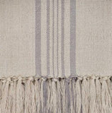 Weaver Green Blanket throw ~ Antibes Grey close up -100% recycled with the appearance of real French linen