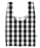 Bag  ~ Gingham black & white design 100% recycled plastic reusable shopping bag