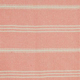 Blanket throw ~ Oxford stripe - Coral - close up picture striking colour 100% recycled