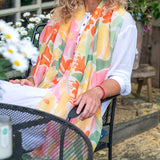 52637 Yellow mix recycled flower scarf