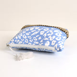 81431 Pale blue animal print cotton travel pouch