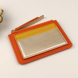 Purse ~ 81466 Orange metallic mix faux leather card holder