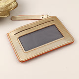 Purse back  ~ 81466 Orange metallic mix faux leather card holder
