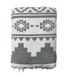 Fleece Throw ~  MFT05 Maya Fleece Lined Cotton Throw in Charcoal