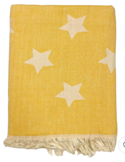 Towel ~ SPT07 Stars Tumeric Peshtemal Towel / Hammam Throw