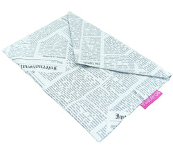 Bag ~ Clutch envelope Journal print bag/makeup bag in a newspaper print pattern