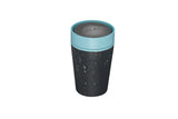 Travel Cup  ~ rCUP 8oz/227ml Black & Teal Blue Recycled coffee cup