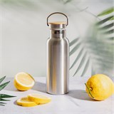 Water Bottle ~ ANG033 STAINLESS STEEL WATER BOTTLE WITH BAMBOO LID