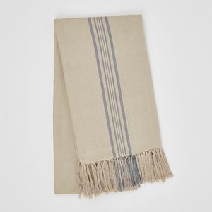 Weaver Green Blanket throw ~ Antibes Blue -100% recycled with the appearance of real French linen