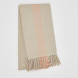 Weaver Green Blanket throw ~ Antibes Coral -100% recycled with the appearance of real French linen