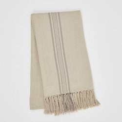Weaver Green Blanket throw ~ Antibes Grey -100% recycled with the appearance of real French linen