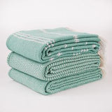 Weaver Green Blanket throws ~ Diamond - Aqua - ethically produced