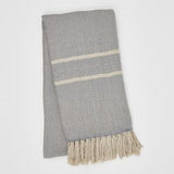 Weaver Green Blanket throw ~ Cassis Blue -100% recycled with the appearance of real French linen