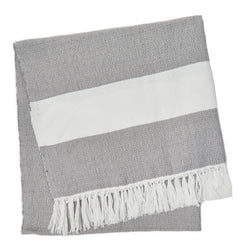 Weaver Green Blanket throw ~ Hammam - Chinchilla - 100% recycled environmentally friendly