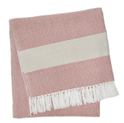 Blanket throw ~ Hammam - Coral - 100% recycled environmentally friendly