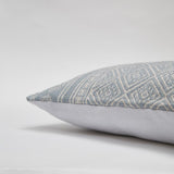 Cushion ~ Kalkan cornflower and neutral backed cushion linen style fabric 60 x 40
