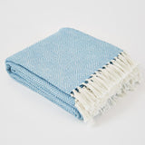 Weaver Green Blanket throw ~ Diamond - Azure - ethically produced