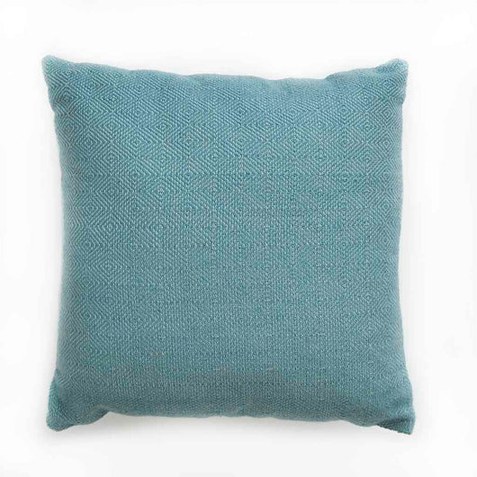 Cushion lightweight ~ Weaver Green Diamond - Teal - 45x45cm beautiful warming colour ethically produced