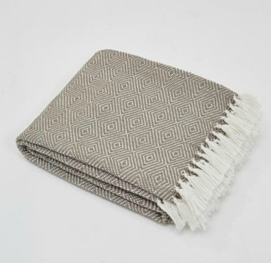 Blanket throw ~ Diamond - Monsoon - 230x130cm classic style and colour made from plastic bottles