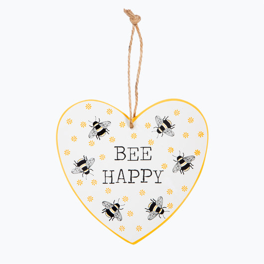 Hanging decoration ~ HEART618 BEE HAPPY PLAQUE