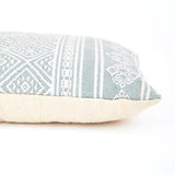 Close up of cushion ~ Weaver Green Kalkan Dove Grey cushion 100% recycled 60 x 40cm