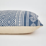 Cushion ~ Kalkan Navy cushion with natural back 100% recycled 60 x 40cm