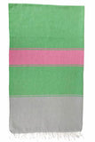 Towel ~ TLP15 Talia Hamam towel & bag Clover Bubblegum lightweight and compact pestemal
