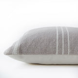 Chinchilla and linen back  look Cushion lightweight ~ Weaver Green Oxford Stripe - Chinchilla - 45x45cm ethically produced
