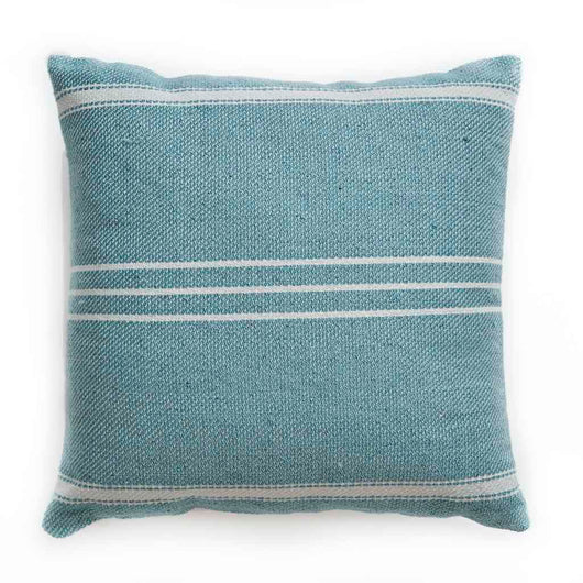 Cushion lightweight ~ Weaver Green Oxford Stripe - Teal - 45x45cm ethically produced