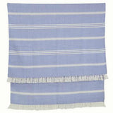 Blanket throw ~ Oxford stripe - Cobalt - 100% recylced plastic bottles and ethically produced