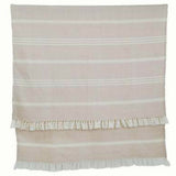 Blanket throw ~ Oxford stripe - Shell - beautiful soft colour 100% recycled