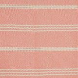 Blanket throw ~ Oxford stripe - Coral - close up picture striking colour 100% recycled
