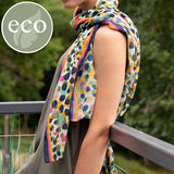 Recycled khaki and pink mix camo print and border scarf - POM
