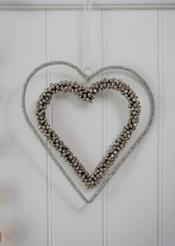 Hanging decoration ~ 17AW21  - Double bead/bell Hearts 25cm