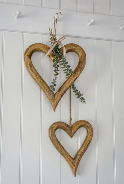 Hanging Decoration ~ 18SS45 - Large & Medium Natural Hearts