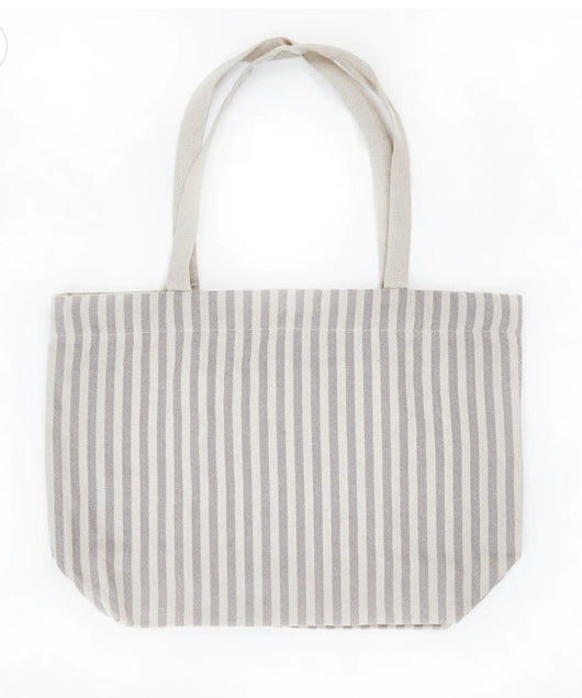 Weaver Green Bag ~ Toulouse Grey Stripe Beach/Shopping Bag ethically produced