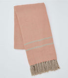 Weaver Green Blanket throw ~ Cassis Coral -100% recycled with the appearance of real French linen