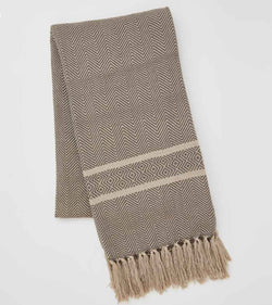 Weaver Green Blanket throw ~ Cassis Charcoal -100% recycled with the appearance of real French linen