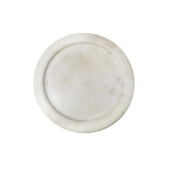 Candle holder ~ Marble candle disk holder - white 7.6cm