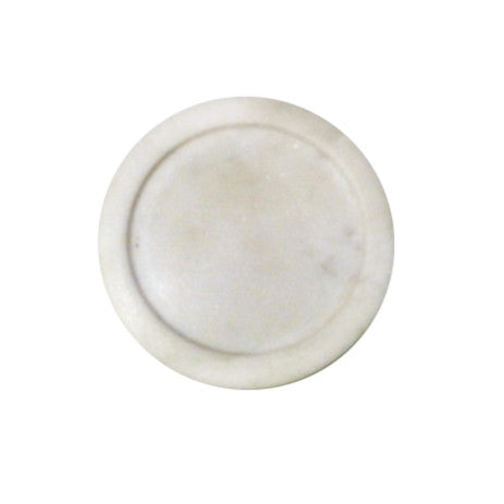 Candle holder ~ Marble candle disk holder - white 10cm