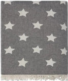 Fleece Throw ~ STF01 Stars design Black cotton blanket with fleece backing 170 x 130cm